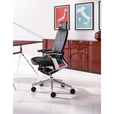 Nightingale - Fauteuil fonctionnel de direction à dossier mi-haut IC2 - Seat Color Noir - Back Color Noir - Dossier mi-dos - 5 branches Base - Accoudoir - 1 chaque MID BACK EXECUTIVE CHAIR ALL MESH