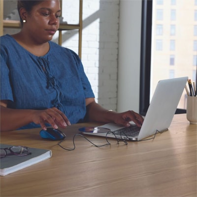 Verbatim Corded Notebook Optical Mouse - Blue - Optical - Cable - Blue - USB Type A - Scroll Wheel - 3 Button(s) - 1 Each SLEEK ERGONOMIC DESIGN SMOOTH PRECISE SCROLLING
