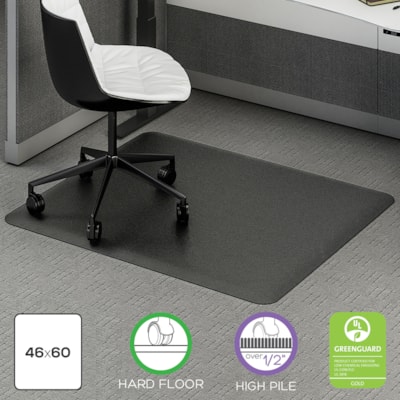 Deflecto - Chair Mat Sit?Stand - Poste de travail - longueur de tapis 53 po (1346,20 mm) x largeur de tapis 45 po (1143 mm) x profondeur de tapis 0,800 po (20,32 mm) - Rectangulaire - Mousse - Noir - 1 chaque BLACK SS 