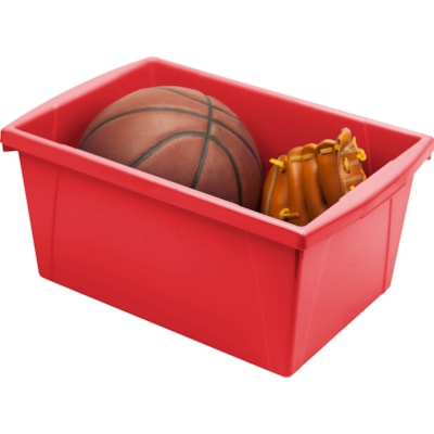 Storex 5.5 Gallon Storage Bins,Red - Internal Dimensions: 14" (355.60 mm) Length - External Dimensions: 16.8" (425.45 mm) Length x 11.9" (301.63 mm) Width x 8.3" (209.55 mm) Height - 20.82 L - Media Size Supported: Legal, Letter - Plastic - Red - For Supplies, Paper, Workbook, Classroom Supplies - 1 16.75"LX11.875"WX8.25"H5.5/GAL 