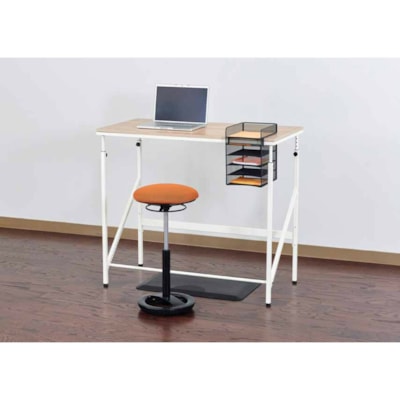 Safco TWIXT Extended-Height Active Seating Chair - Polypropylene, Nylon, Vinyl, Polyester Seat Material - Rounded Base - Black Vinyl - 1 Each EXTENDED HEIGHT BLACK VINYL FOCAL UPRIGHT