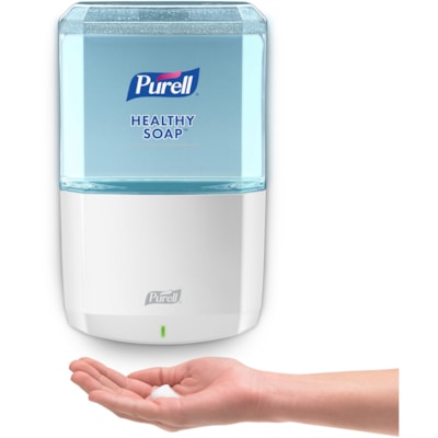 PURELL® - ES6 Distributeur de savon - Automatique - 1,20 L Capacité - Support 4 x C Batterie - Mécanisme de verrouillage, Résistants, Fixation Murale, Sans contact - Blanc - 1 chaque TOUCH-FREE DISPENSER FOR PURELL HEALTHY SOAP