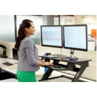 3M Precision Standing Desk - Up to 24" Screen Support - 45 lb (20411.66 g) Load Capacity - 6.20" (157.48 mm) Height x 42" (1066.80 mm) Width x 23.20" (589.28 mm) Depth - Medium Density Fiberboard (MDF) - Black 42 IN X 23.2 IN BLACK
