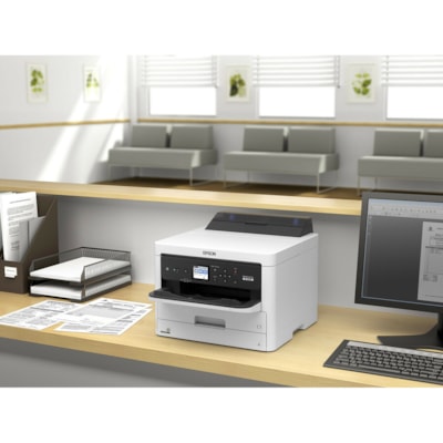 Imprimante à jet d'encre WorkForce Pro WF-M5299 Bureau - Monochrome Epson - 24 ppm Mono - 4800 x 1200 dpi Impression - Automatique Recto/Verso - 250 Feuilles Entrée - Ethernet - Réseau sans-fil - Impression papier ordinaire - USB  