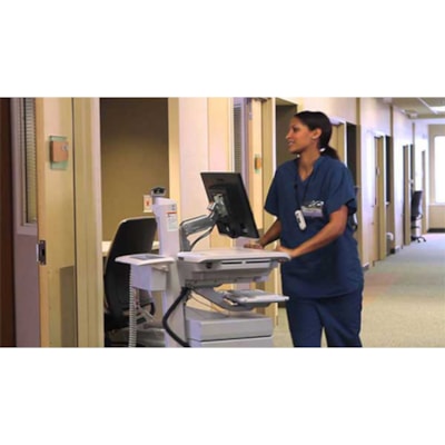 Ergotron StyleView Electric Lift Cart with LCD Arm, LiFe Powered, 4 Drawers (3x1+1) - 4 Drawer - Push/Pull Handle - 33.95 lb (15400 g) Capacity - 4 Casters - 4" (101.60 mm) Caster Size - Aluminum, Plastic, Zinc Plated Steel  ART WITH LCD ARM  LIFE POWERED   4 DRAWERS  US  CAN