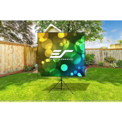 Elite Screens Yard Master Sport YMS96S 96" (2438.40 mm) Manual Projection Screen - 1:1 - MaxWhite 2 - 67.3" (1709.42 mm) Height x 67.3" (1709.42 mm) Width - Wall Mount, Tripod ain front projection material is durable for outdo