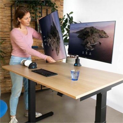 R-Go Caparo 4 Mounting Arm for Monitor - Black - Height Adjustable - 2 Display(s) Supported - 17" to 32" Screen Support - 19.84 lb (9000 g) Load Capacity - 75 x 75, 100 x 100 - VESA Mount Compatible - Aluminum  arm mount fitting screens up to 26 and 6-20lbs ea