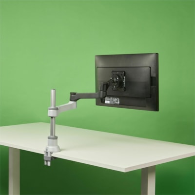 R-Go Zepher 4 Mounting Arm for Monitor - Black, Silver - Height Adjustable - 1 Display(s) Supported - 17" to 32" Screen Support - 17.64 lb (8000 g) Load Capacity - 75 x 75, 100 x 100 - VESA Mount Compatible - Aluminum itor mount fitting screens up to 18 lbs in weight