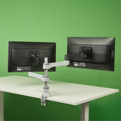 R-Go Zepher 4 Mounting Arm for Monitor - Black - Height Adjustable - 2 Display(s) Supported - 17" to 32" Screen Support - 17.64 lb (8000 g) Load Capacity - 75 x 75, 100 x 100 - VESA Mount Compatible - Aluminum ount fitting screens up to 26 and 18lbs in weight