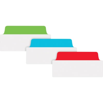 Avery® - Onglet dossier Ultra Tabs - 1152 Onglet(s) - hauteur de l'onglet 1,50 po (38,10 mm) x largeur de l'onglet 3 po (76,20 mm) - Tab Rouge Film, clair Papier, Bleu, Vert - 24 emballage - 48 / Carton PK/24  2 SIDED WRITABLE FILING 