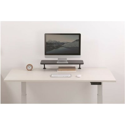 StarTech.com Monitor Riser Stand - Clamp-on Monitor Shelf for Desk - Extra Wide 25.6"/65 cm - For up to 34" Monitors - Black (MNRISERCLMP) - Free up desk space and minimize clutter, by raising your monitor and small accessories with this Monitor Riser Stand - Clamp-on monitor shelf raises monitor 5.  STND 
