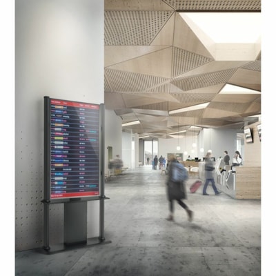 StarTech.com Digital Signage Display Stand - Black - Locking - Cable Management - Portrait Kiosk Enclosure (DSIGNAGESTND) - The portrait kiosk enclosure provides a secure mount for a 45 to 55in TV (with max weight of 176 lb./80 kg) that will captivate passersby - While many kiosks include a display, rovides a secure mount for a 4 5 to 55in TV (with m