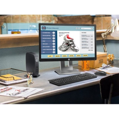 HP t530 Thin Client G-Series GX-215JJ Dual-core (2 Core) 1.50 GHz - 8 GB RAM DDR4 SDRAM - 128 GB Flash Radeon R2E Graphics - Gigabit Ethernet - DisplayPort - Network (RJ-45) - 6 Total USB Port(s) - 2 USB 2.0 Port(s) - 1 USB 3.1 Port(s) - USB Type-C - English Keyboard - 45 W  
