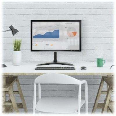 Tripp Lite series Single-Display Desktop Monitor Stand for 13" to 27" Flat-Screen Displays - Up to 27" Screen Support - 22 lb (9979.03 g) Load Capacity - 18.30" (464.82 mm) Height x 17.10" (434.34 mm) Width x 12.40" (314.96 mm) Depth - Desktop, Tabletop - Steel - Black ay Desktop Monitor Stand for 1 3 to 27 Flat-Screen