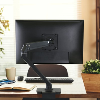 Ergotron Desk Mount for LCD Monitor - Matte Black - Height Adjustable - 1 Display(s) Supported - 34" Screen Support - 20 lb (9071.85 g) Load Capacity - 75 x 75, 100 x 100  LOW PROFILE  MBK 