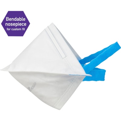 KIMTECH - Masque de sécurité 53358 - Normale - Particules aéroportées, Contaminant aérien Protection - Blanc - Respirable, Confortable - 50 / Sachet WHITE/BLUE HEADBAND 