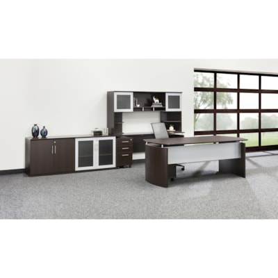 Safco - Étagère en coin Medina, moka, 15 po L x 15 po P x 20 po H - 2 Étagère(s) - Biseauté Bord - Tissu: Panneau de fibres à densité moyenne (MDF), Stratifié - Finition: Moka MAYLINE MOKA