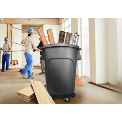 Globe Universal Garbage Can Dolly - 18.1" Length x 18.1" Width x 4.7" Height - Black - 2 / Pack SWIVEL CASTERS  EASY MOBILITY DURABLE HEAVYDUTY CONSTRUCTION