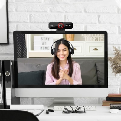 Adesso - Webcam CyberTrack F1 - 2,1 Mégapixels - 30 fps - USB 2.0 - 1 chaque - 1920 x 1080 Vidéo - CMOS Capteur - Focale fixe - 120° Angle - Microphone - Pour Moniteur, Ordinateur portable, Téléviseur - Windows 10 NDOWS HELLO FACE RECOGNITION B UILD-IN ADJUSTABLE F