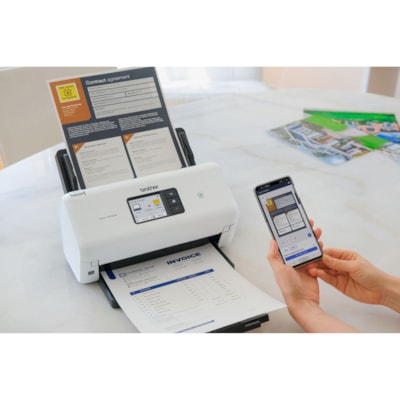 Brother ADS-3300W Sheetfed Scanner - 600 x 600 dpi Optical - 48-bit Color - 40 ppm (Mono) - 40 ppm (Color) - PC Free Scanning - Duplex Scanning - USB  