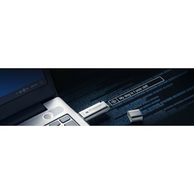 IronKey Locker+ 50 USB Flash Drive - 128 GB - USB 3.2 (Gen 1) Type A - 145 MB/s Read Speed - 115 MB/s Write Speed - Silver - XTS-AES, 256-bit AES - 5 Year Warranty   EXT 