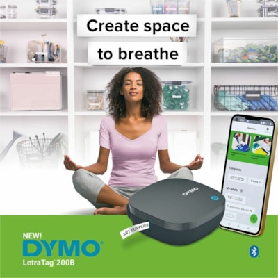 Dymo Letratag Bluetooth Labeler - 5 Font Size - 15 Text Style - Label, Tape - Battery - 4 Batteries Supported - AA - Black - Portable, Lightweight, Underline - for Home, Office  