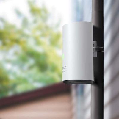 TP-Link Deco X50-Outdoor Wi-Fi 6 IEEE 802.11ax Ethernet Wireless Router - Dual Band - 2.40 GHz ISM Band - 5 GHz UNII Band - 375 MB/s Wireless Speed - 2 x Broadband Port - Gigabit Ethernet - Pole-mountable, Wall Mountable, Tabletop MESH WI-FI 6 UNIT SPEC INTERNA L ANTENNAS  2 GIGABI