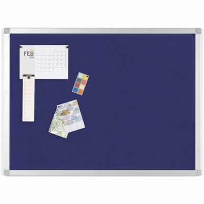 Merangue Ayda Fabric Bulletin Board - 18" x 24" - 18" (457.20 mm) Board Height x 24" (609.60 mm) Board Width - Blue Felt, Fabric Surface - Self-healing, Durable, Resilient - Aluminum Frame Each BOARD SIZE: 18" X 24" ALUMINUM FRAME