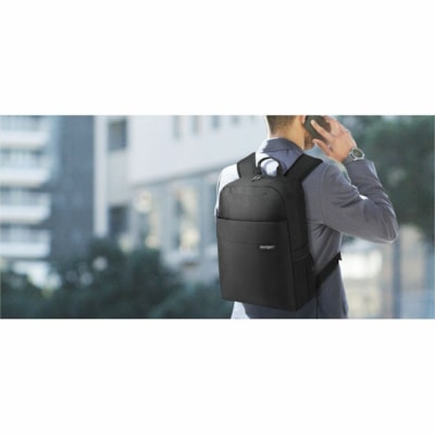 Kensington Simply Portable Lite Carrying Case (Backpack) for 16" (406.40 mm) Notebook, Accessories - Black - Mesh Fabric Body - 900D Polyester Exterior Material - 210D Nylon Interior Material - Shoulder Strap, Handle - 17.72" (450 mm) Height x 12.40" (315 mm) Width x 4.92" (125 mm) Depth - 4.23 gal   