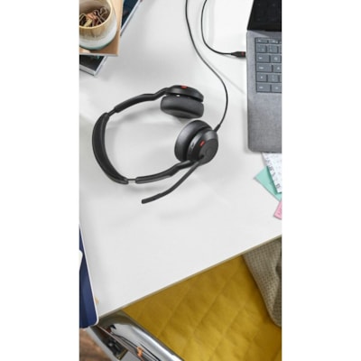Jabra Evolve2 50 Headset - Stereo - USB Type A - Wired - 20 Hz to 20 kHz - On-ear - Binaural - Supra-aural - 5.6 ft (1.70 m) Cable - MEMS Technology, Noise Cancelling Microphone - Noise Canceling  