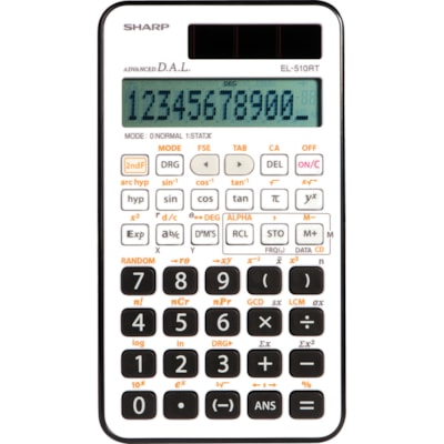 Sharp EL510RTB 169Functions Scientific Calculator - 169 Functions - Protective Hard Shell Cover, Dual Power - 11 Digits - LCD - Battery/Solar Powered - 0.4" Height x 3" Width x 5.3" Depth - 1 Each PLAYBACK & EDITING FUNCTIONS EQUATIONS DIRECT ALGEBRAK LOG.