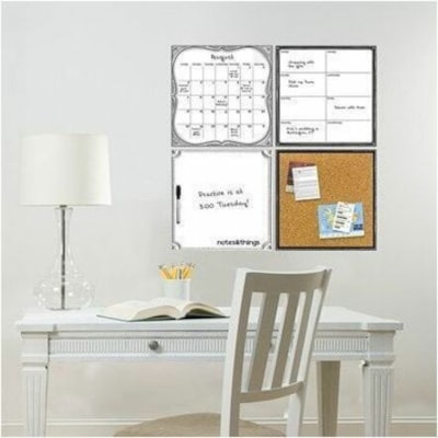 WallPops White Dry Erase Organization Kit - 1 ORGANIZATION KIT - BLACK&WHITE MARKER WITH ERASER INCLUDED