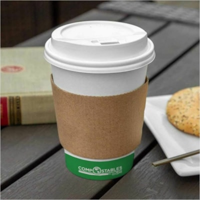 Globe - Manchon de gobelet 6085 - Brun - Fibre, Papier Kraft - 1000 / Étui COMPOSTABLE  1000/CS 