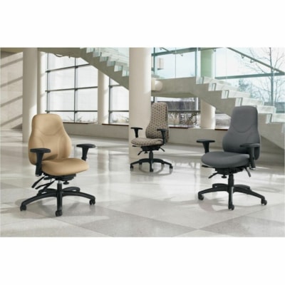 Global Chair - Terrace Fabric Seat Material - Brown Back Color - Fabric, Plastic Back Material - Black Frame Color - Mid Back - Haze - Wood, Plastic, Fabric MEDIUM BACK ERGO-SELECT TERRACE FABRIC