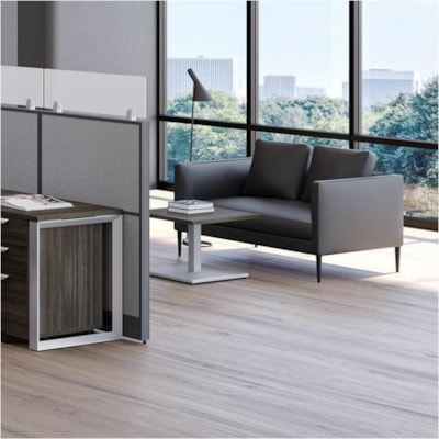 HDL 2 Seater Couch/Loveseat - 44" (1117.60 mm) Seat Width - Solid Wood Black, Wood Frame - 55" (1397 mm) x 29.50" (749.30 mm) x 26" (660.40 mm) Overall Dimension - Polyurethane Black, Plush, Foam Seat - Polyurethane, Plush, Foam Back - 1 / Unit EASY CLEAN POLYURETHANE BLACK