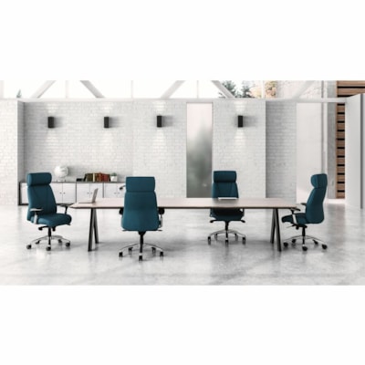 Nightingale Presider 7700D Chair - Black Seat Color - Foam, LeatherPlus, Leather Seat Material - Black Back Color - Foam, LeatherPlus, Leather Back Material - High Back - 5-star Base - Plush  