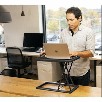 Rocelco PDR Portable Desk Riser - 15" (381 mm) Height x 19" (482.60 mm) Width x 10" (254 mm) Depth - Desk - Black - For Travel, Hotel, Dorm Room, Notebook, Mouse - Portable, Compact, Foldable r 