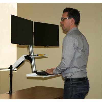 Rocelco EFD-2 Mounting Adapter for Monitor, Desk Mount - Black - Height Adjustable - 2 Display(s) Supported - 24" Screen Support - Steel, Aluminum - 1 Unit elco EFD 