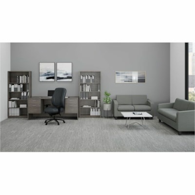 Offices To Go Newland Double Pedestal Desk, 4 Drawer, 66" x 30" , Light Grey - 4 Drawer(s) - Double Pedestal - Finish: Light Gray - Lockable, File Drawer, Cable Management, Grommet DOUBLE PEDESTAL 4 DRAWER 