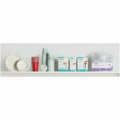 Highmark - Nappe OD429890 - Jetable - Adapté au micro-ondes - diamètre de 9 po (228,60 mm) - Blanc - Fibre naturelle, Canne à sucre Corps - Rond - 50 emballage - 1 emballage  