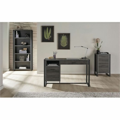 Realspace DeJori 51" Writing Desk, Charcoal - 2 x Storage Drawer(s) - Material: Engineered Wood, Laminate, Paperboard - Finish: Charcoal - Center Drawer - For Writing, Document, Stationary, Book, Computer WRITING DESK CHARCOAL 