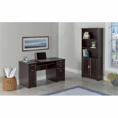 Grand & Toy Magellan 59" Manager's Desk, Espresso - Transitional Style - 5 Drawers - 58.7" (1490.98 mm) Table Top Width x 23.2" (589.28 mm) Table Top Depth - 30" (762 mm) Height - Home Office, Computer, Home - Assembly Required - Paper Laminate, Espresso - Laminate, Metal - 1 Each MANAGER'S DESK ESPRESSO 