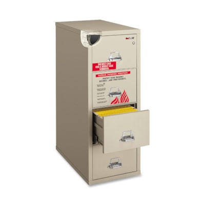 FireKing - Classeur profond isolé - 4 tiroirs - largeur de 20,8 po (527,05 mm) x profondeur de 25 po (635 mm) x hauteur de 52,8 po (1339,85 mm) - 4 x Tiroir(s) pour Dossier - format légal - Ignifugé - Parchemin - Thermolaqué - Acier UL 1HR CLASS 350 FIRE&IMPACT 