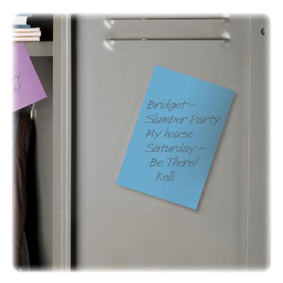 Post-it® - Super Sticky Notes - Collection couleur Energy Boost - largeur de drapeau/note 4 po (101,60 mm) x longueur de drapeau/note 6 po (152,40 mm) - Rectangulaires - 90 Feuilles par bloc - Avec ligne - Orange, Rose, Vert - Papier - Autocollant, Recyclable - 3 / emballage 4X6 LIGNES ENERGY BOOST 