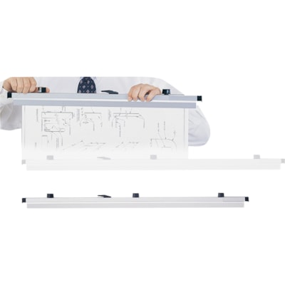 Safco Aluminum Hanging Clamps - 36" (914.40 mm) Length x 37.75" (958.85 mm) Width - 1" (25.40 mm) Size Capacity - 100 Sheet Capacity - Aluminum - Aluminum - 1 Each  