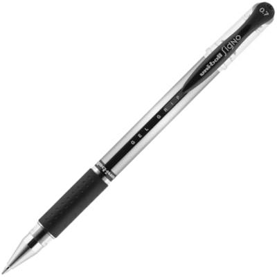 uniball(tm) Gel Grip Pens - 0.7 mm (0.03") Medium Pen Point - Black Ink - Gel-based - 1 Dozen MED. NON-REFILLABLE SANFORD