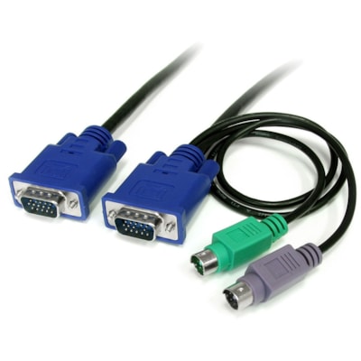 StarTech.com StarTech.com Ultra Thin KVM Cable - 6ft KVM Cable - USB KVM Cable - KVM Switch Cable - VGA KVM Cable tor - Male Left Gender - VGA P S/2 Right Connector