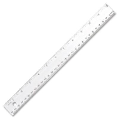 Westcott Shatter-proof Ruler - 30.48 cm Length x 2.54 cm Width - 1/16 Graduations - Metric, Imperial Measuring System - Plastic - Clear - 1 Each INCH AND METRIC SCALES 