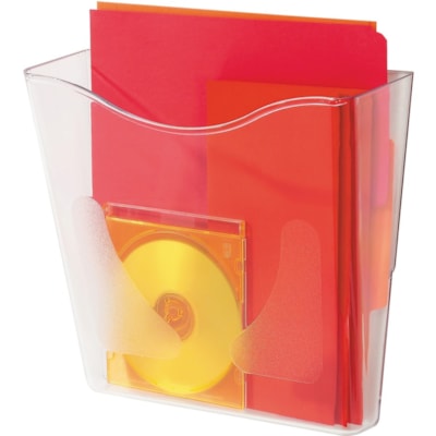 Deflecto Euro-Style DocuPocket - 1 Pocket(s) - 10" (254 mm) Height x 10.9" (276.10 mm) Width x 10.3" (260.35 mm) Depth - Clear - Plastic - 1 Each CLEAR  HOLDS LETER  LEGAL  A4 INCL. MOUNTING H/WARE