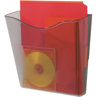 Deflecto Euro-style DocuPocket Wall Pocket - 1 Pocket(s) - 10.3" (260.35 mm) Height x 10.9" (276.10 mm) Width x 4" (101.60 mm) Depth - Smoke - Plastic - 1 Each HOLDS LTR/LGL/A4 DOCUMENTS LINKING MECHANISM MOUNT H/WARE